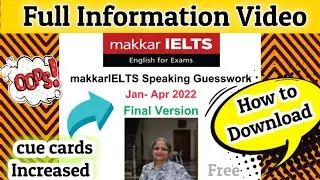 Makkar January to April 2022 Cue cards final version | Speaking Cue cards 2022 #makkar