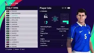 ITALY 1995 - CONFEDERATIONS CUP - KING FAHD CUP 1995 - NOT STARTED - PES 2021 PS4