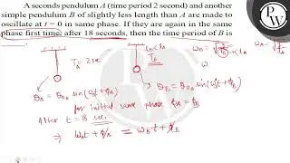 A seconds pendulum \( A \) (time period 2 second) and another simpl...