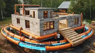 The Man Spent More Than 1.5 Years Building A House For His Family | By @DmitryLukinDIY