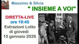 💥ESTRAZIONE💥🍀 del gioco del lotto di giovedi 15 Gennaio 2026 insieme a Massimo&Silvia🤞🍀🍀