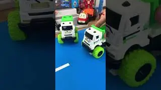 Naughty toy garbage trucks