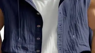 2025 Summer New Mens Sleeveless Shirt Loose Linen Hooded pure color button Shirt Men Thin Waistcoat