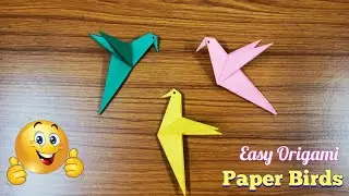 Origami Bird instructions for Kids - How to make a bird out of paper Origami bird  (Easy Origami)