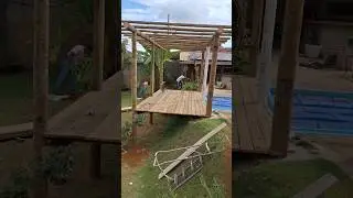 👉DECK e PERGOLADO de eucalipto tratado Redondo, encaixe em madeira #carpintaria #constru&ccedil;&atilde;o #deck
