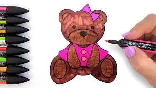 How to Draw Colorful Bear | Coloring Pages for Kids, Art Colours for Kids