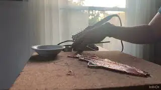 Stained Glass ASMR | soldering a stained glass trout piece 🎣