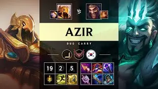 Azir Carry vs Draven - KR Grandmaster Patch 25.17