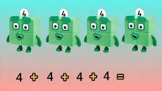 NUMBERBLOCKS: Сложение четырех одинаковых квадратных чисел | Сложение NUMBER BLOCKS Countopia