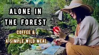 ASMR Cooking Alone in the Forest | The Sound of Nature +Fire☕🔥🥘