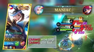 MANIAC!! Ling VS Julian (New Hero) | Build Top 1 Global Ling | MLBB