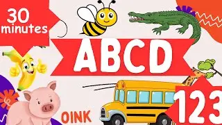 Educational Kids' Video: Farmyard Adventures, Alphabets, Counting, and Vehicles, 30 minutes video
