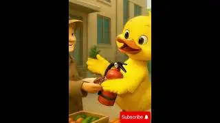 Duck helps shop know how to use fire extinguisher #funny #ducklingspro #cute #luckyduck #cartoon