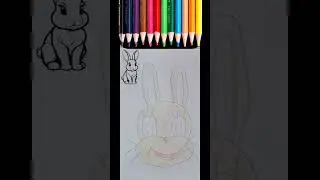 Beautiful rabbit🐰#drawing #color#whrite#asmr#shorts#pencils#easy#art#work