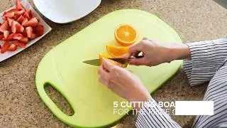 KYLERMADE 5 In 1 Multi-Layer Anti-Bacterial Non-Slip Cutting Board VIDEO HD