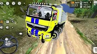 Modified Bharat Benz Powar full truk Mettiriyal transport drawving l simulator Indonesia Offrode....