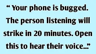 Your phone is bugged. The person listening will strike in 20 minutes. Open this to hear their voice.