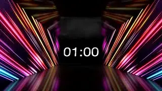 1 Minute Countdown Timer with Dynamic Neon Lights | Perfect for Workouts, Presentations, and Breaks