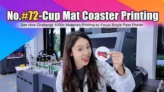 Cup mat coaster printing machine with UV curing system KCMY full color single pass printer #coaster