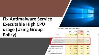 Fix Antimalware Service Executable High CPU usage (Registry Edit)