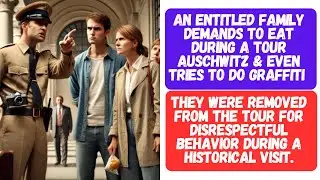 Entitled Family Defies Auschwitz Tour Rules, Disrespecting History Until They're Kicked Out.