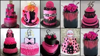 Pink And Black Themed Cake Decorating Ideas/Pink Colour Theme Cake/Black Colour Cake/Wedding Cake