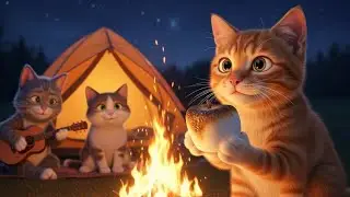 🏕️ Cute Cat Family Goes Camping! (Sea, Lyly & Happy) | Funny 3D Animation