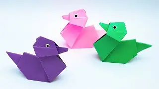 Learn How To Fold Moving Paper Duck Toy | Easy Origami Handmade Duck Step By Step Tutorial