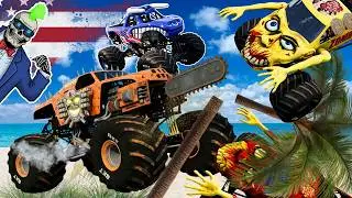 Monster Jam INSANE Racing, Freestyle and High Speed Jumps #113 | BeamNG Drive | Grave Digger