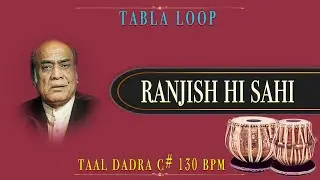Ranjish Hi Sahi | Mehdi Hassan | Tabla Loop | C# 130 BPM | Tabla Loops For Practice | Taal Dadra