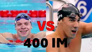 Michael Phelps VS Leon Marchand: 400 IM | Side By Side Comparison