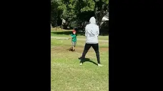 Little Boy And His Uncle In A Classic Baseball Nutshot