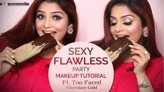 Flawless PARTY Makeup Tutorial | Makeup With Too Faced Chocolate Gold Palette | Krushhh by Konica