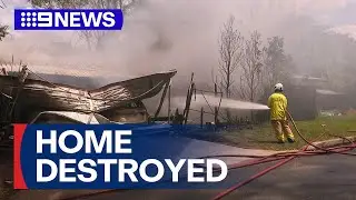 A Brisbane family left homeless after a fire ripped through their house | 9 News Australia