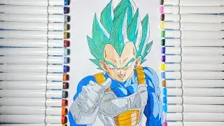 How To Draw Vegeta Super Saiyan Blue! - Step By Step Tutorial!