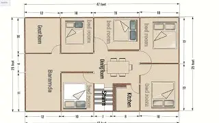 47&times;25Home plans, House Plan for village.  Home Plans Ideas#homedesign#EnRcclubs.....