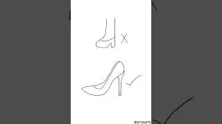 How to draw High Heel Shoes ||very easy tutorial of High Heel Shoes || #art #drawing #shoes #shorts