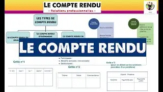 Le compte rendu 1/3 : D&eacute;finition - Types - facteurs de r&eacute;ussite