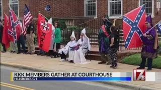 KKK met by counter-protesters at courthouse in Hillsborough