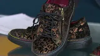 L'Artiste x Jane & Coco Lace-Up Sneakers - Danli-Cheetah on QVC