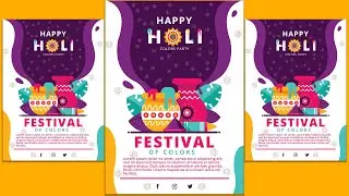 Holi Festival Poster Design | Make a beautiful poster in Photoshop