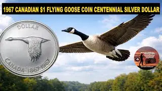 1967 Canada $1 Flying Goose Coin Centennial Silver Dollar by Alex Colville
