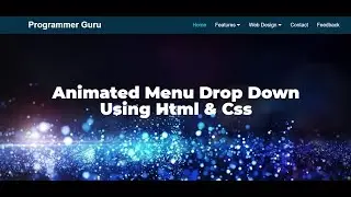 Animated Drop Down Menu Bar | Css Styles | Programmer Guru