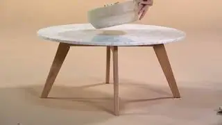 Riley Round Marble Coffee Table with Natural Finish from Poly & Bark | modern, mid-century marble