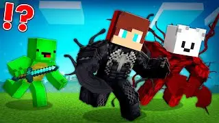 VENOM and CARNAGE Speedrunners vs Hunter in Minecraft - Maizen JJ and Mikey