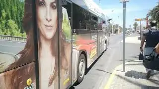 Solaris Urbino 12 Hybrid, haciendo la línea H de AUESA, Saliendo de la parada estación de tren.