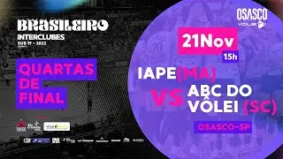 V&Ocirc;LEI FEMININO CBI - SUB-19 - QUARTAS DE FINAL - JOGO 2 - IAPE X ABC do V&ocirc;lei