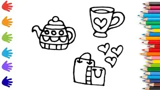 How To Draw cute cap ,bags Drawing, Painting & Coloring For Kids and Toddlers_ Child Art 🐋🌈🎨