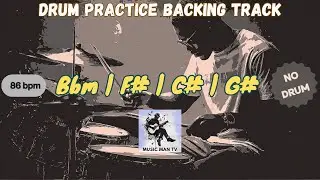 Drum Practice Backing Track (No Drums) | C# Major | Bbm F# C# G# | 86 bpm #drumeducation #drum