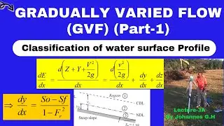 PART-1: Lecture On Gradually Varied Flow, Type of Water surface profile and its classification